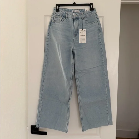 Zara Sky Blue Denim Pants - Picture 1 of 6